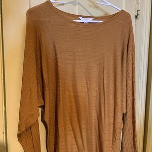 Time and tru Mustard yellow Ribbed batwing long Sleeve Sweater Top